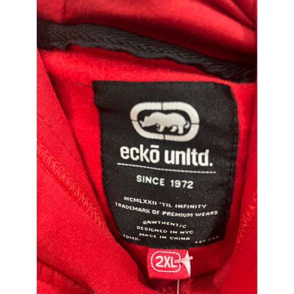 Eckō Unltd. Hoodie Sweatshirt Red Men’s 2XL Graphic Print Fleece lined NIP - Picture 8 of 13